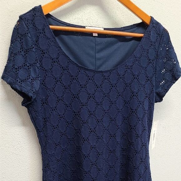 NWT Isaac Mizrahi LaceĀ Midi BlueāDress SizeāMediumā - Picture 3 of 8